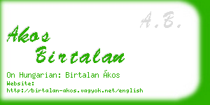 akos birtalan business card